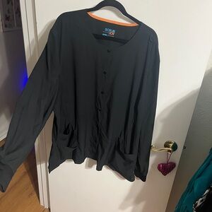 💝 3X Smart Scrubs Black Long Sleeve Scrubs Shirt